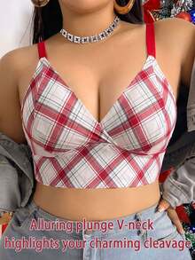 SHEIN Halloween Plus Size Wireless Bra, 1pc Party Rave White Autumn Sexy - Multicolor - View 6