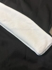 Coolane 女款秋冬街頭風休閒基礎日常運動服 健身瑜伽用 抓絨對比蕾絲彈性黑色緊身褲 小碼喇叭褲 - 黑色 - 查看 7
