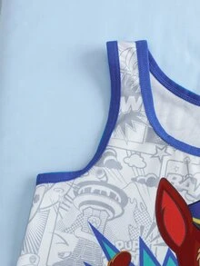 SHEIN | PAW Patrol Young Boy Cartoon Print Tank Top For Weekend Outings - White - View 8