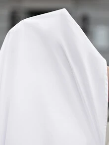 Manfinity Mode 男士大尺碼白色修身百褶商務長袖襯衫 - 白色 - 查看 4