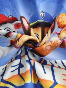 SHEIN | PAW Patrol 小男孩字母卡通印花長袖上衣與長褲休閒日常居家睡衣套裝 - 藍色 - 查看 8