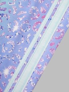 SHEIN Sparklyn 青少年女孩新款時尚印花圓領長袖上衣與寬腿長褲兩件套，秋冬款 - 彩色 - 查看 4