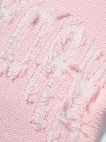 Manfinity Roghcode Men's Plus Size Distressed Long Sleeve Sweater, Casual Design - Pink - View 4