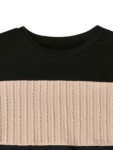 GlowEve Women's Color Block Long Sleeve Ribbed Knit Bodysuit, Round Neck Slim Fit Basic Layering Top - Multicolor - View 5