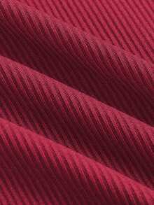 Tween Girls Autumn/Winter White Knitted High Neck Casual Slim Fit Textured Ribbed Base Layer Versatile Minimalist T-Shirt Top - Burgundy - View 5