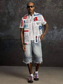 Transformers X SHEIN Men's All-Over Print Casual Versatile Daily Wear Shirt - White - View 5