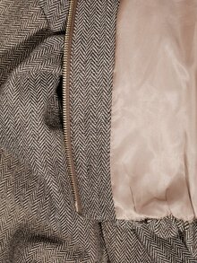 Aveloria Modichic Herringbone Fabric Lantern Puff Sleeve Balloon Silhouette Fashionable Versatile Elegant Jacket - Coffee Brown - View 8