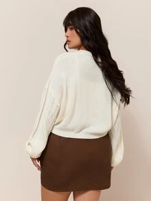 CovetEZ Spring/Autumn New Halloween Maple Leaf Embroidered Printed Casual Plus Size Cardigan - Beige - View 2