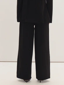 MUSEYN Black Woven Pleated Suit Trousers Timeless Date Night Tailored Office New Season Fall - Black - View 4