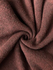Vionelle Cardigan Rajut Lengan Panjang Leher V Ukuran Besar untuk Wanita, Kancing Emas Mengkilap Besar, Belahan Depan di Bagian Bawah, Jaket Sweater Rajut Bertekstur Pas Badan - Burgundy - View 3