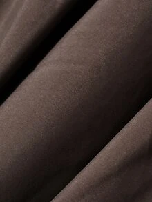 Livesso Women's Winter Coffee Brown Hooded Drawstring Long Sleeve Thick Padded Pocket Decor Loose Padded Coat - Coffee Brown - View 7