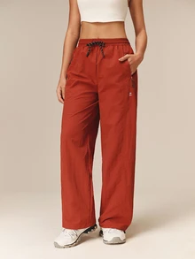 OutZeal Women Sports Pants Gym Workout Lightweight Elastic Waist Straight Leg Pants - Red - View 9