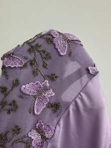 PetitDoll 1pc Women's Butterfly Embroidered Sexy Camisole Jumpsuit - Mauve Purple - View 6