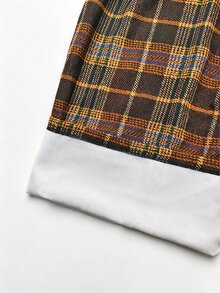 Auvina Plus Size Vintage Plaid Commuter Jumpsuit - Brown - View 6