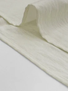 SHEIN بلوزة نسائية خريفية من القطن بياقة على شكل حرف V وأكمام منفوخة مع دانتيل وكشكشة وتصميم مرقع ونسيج مطوي وحافة منسوجة وأكمام طويلة، مناسبة للتنقل اليومي والمواعدة والتسوق - لون مشمشي - مشاهدة 6