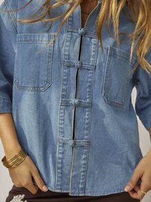 Aralina Women's Casual Versatile Daily Denim Jacket - Light Wash - View 3