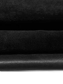 SHEIN LUNE Plus Size Women's Solid Color PU Leather Casual Versatile Daily Wear Long Pants - Black - View 5
