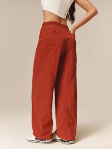 OutZeal Women Sports Pants Gym Workout Lightweight Elastic Waist Straight Leg Pants - Red - View 7