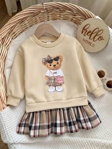 SHEIN 女嬰休閒可愛拼色波點細肩帶洋裝 - 彩色 - 查看 4