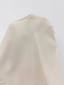 Firerie Plus Size Elegant Commuter Solid Color Wrap Asymmetric Hem Blouse - Apricot - View 8