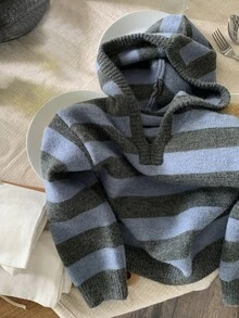 Dazy Kids Infant (Boy) Hooded Striped Comfortable Korean Style Autumn/Winter Sweater - Blue - View 1
