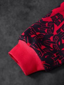 Transformers X SHEIN Tween Boy Crew Neck Long Sleeve Casual Sweatshirt Evergreen - Red - View 6