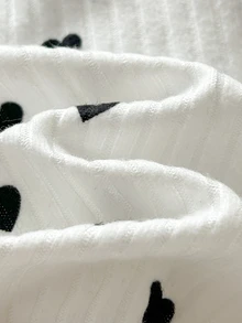 SHEIN 4件組女嬰針織純色愛心圖案休閒內搭褲套裝 - 彩色 - 查看 5