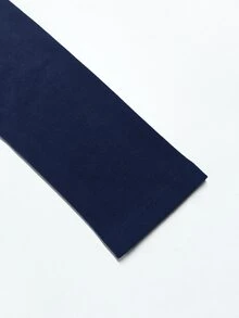 Editum Gaun Wanita Polos Kasual Elegan untuk Pesta, Makan Malam Perusahaan, Kantor, Panjang Sedang, Biru Tua, Musim Gugur - Navy Blue - View 7