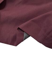 Manfinity Bizformal بدلة رجالية بتصميم نظيف وبسيط ومريح، جاكيت بجيوب مزينة بخطوط عنابية، ملابس كاجوال للتنقل اليومي - عنابي اللون - مشاهدة 7
