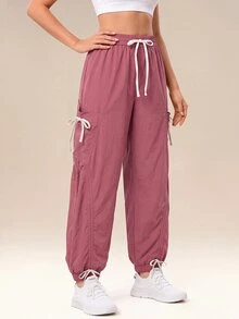 OutZeal Women Sports Pants Gym Workout Water-Resistant Lightweight Drawstring Waist Hiking Pants - Pink - View 8