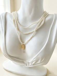 Livesso Women's Multi-Layer Necklace Suitable For Daily Wear - Gold - View 4