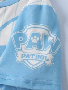 SHEIN | PAW Patrol Young Boy Cartoon Print Short Sleeve Crew Neck T-Shirt - Blue - View 8