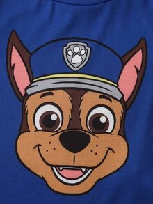 SHEIN | PAW Patrol Young Boy Round Neck Short Sleeve T-Shirt And Shorts Set - Blue - View 5