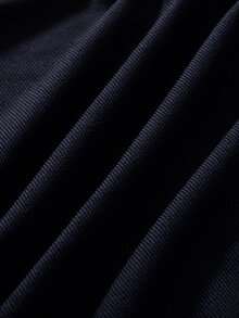 SHEIN Boys' Autumn/Winter Fleece Hooded Letter Print Jacket, Campus Jacket, Sports Jacket - Navy Blue - View 7