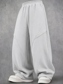 SHEIN Teen Boy Elastic Waist Comfortable Versatile Loose Sweatpants For Daily Wear - Grey - View 7