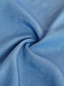 Maweii Plus Size Women's Solid Color Pleated Casual Versatile Everyday Skirt Fall - Baby Blue - View 7
