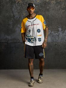 Transformers X SHEIN Men's Letter Print Short Sleeve T-Shirt And Shorts Casual Daily Outfit - White - View 5