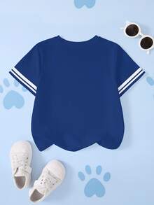 SHEIN | PAW Patrol Young Boy Letter Cartoon Print Casual Daily Short Sleeve T-Shirt - White - View 2