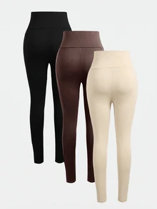 SHEIN Girlism Surprise Box [Random 6pcs Items, Send 3 Items]Teen Girls Knit Solid Color High Waist Sports Yoga Cycling Shorts, Phone Bag, 3 Pieces Set - Multicolor - View 2