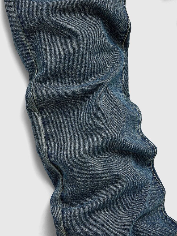 ROMWE MEN Street Life Jeans casuales versátiles de uso diario con estampado de letras para hombre - Neblina azul - Añade 6