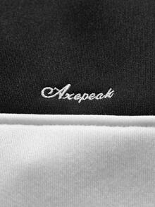 AXEPEAK 男士數位印花寬鬆針織長袖 Polo 衫 - 白色 - 查看 4