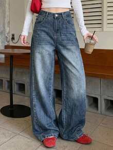 DAZY Women's Casual Daily Denim Jeans With Pockets And Buttons - Blue - View 8