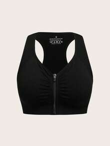 SHEIN Velisys Áo tank top thể thao nữ hằng ngày tập gym, khóa kéo trước, lưng racerback - Nhiều màu - Xem 5