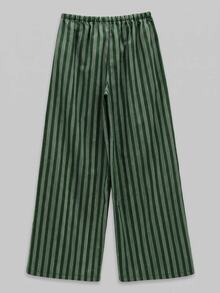 Nöista Women's Ruffled Collar Waist-Defining Printed Suit - Dark Green - View 10