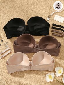 SHEIN Women's Underwire Bras 3 Pieces Set - Multicolor - View 2