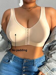 SHEIN 5件組大尺碼女款無鋼圈無墊前扣式胸罩 - 彩色 - 查看 3