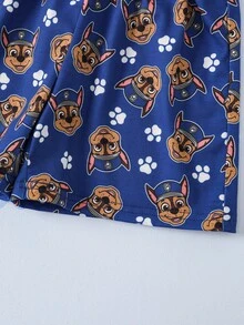 SHEIN | PAW Patrol Young Boy Round Neck Short Sleeve T-Shirt And Shorts Set - Blue - View 9
