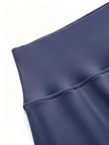 SHEIN Cheerettes 女款純色二合一口袋內搭褲 - 藏蓝色 - 查看 8
