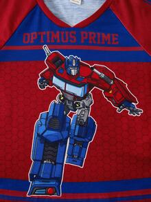 Transformers X SHEIN Young Boy Letter Cartoon Print Casual Daily Short Sleeve T-Shirt - Multicolor - View 6