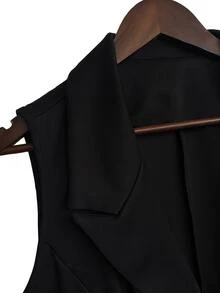 SHEIN LUNE CURVE Plus Size Women's Autumn/Winter Casual Versatile Commuter Style Black Blazer Jacket - Black - View 3
